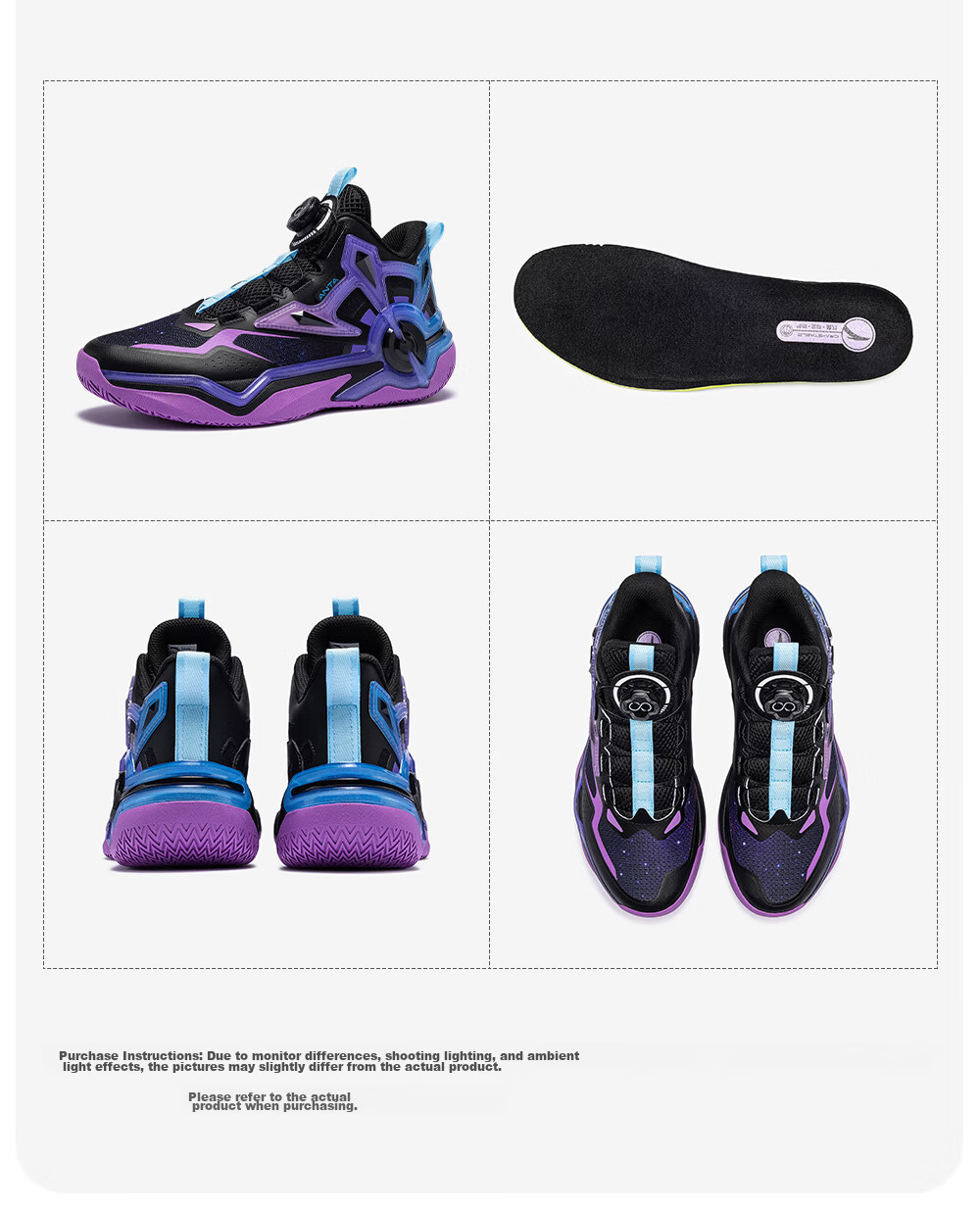 Anta Kids Boys Sports Shoes Ages 6-12 Youth Durable Sniper Basketball Shoes 312541108H 25